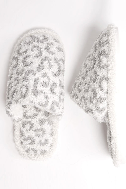 Winter Leopard Fuzzy Slippers