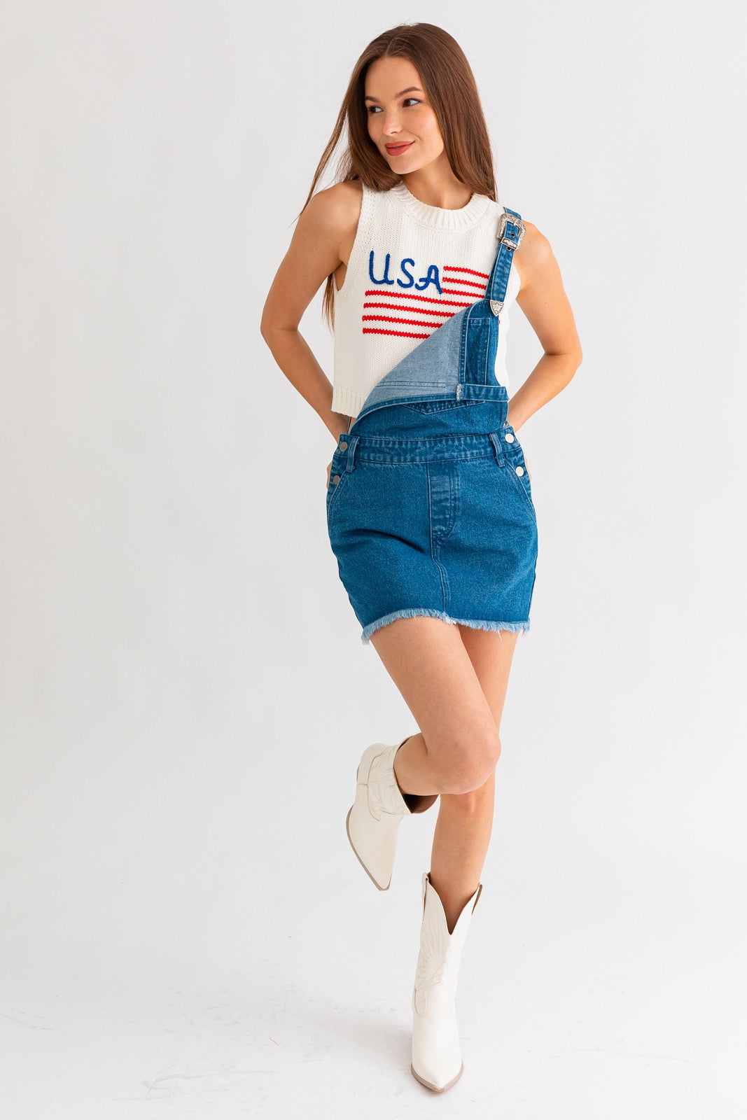 USA Flag Sweater Tank Top