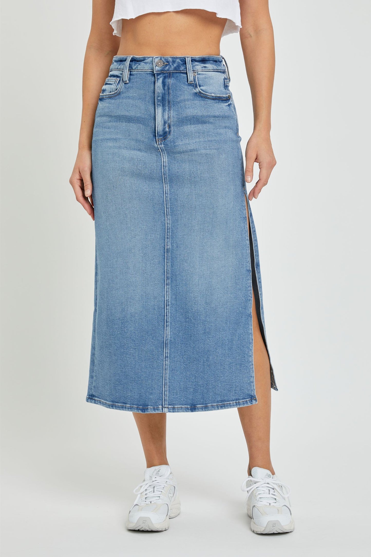 Peyton Midi Denim Skirt by Hidden