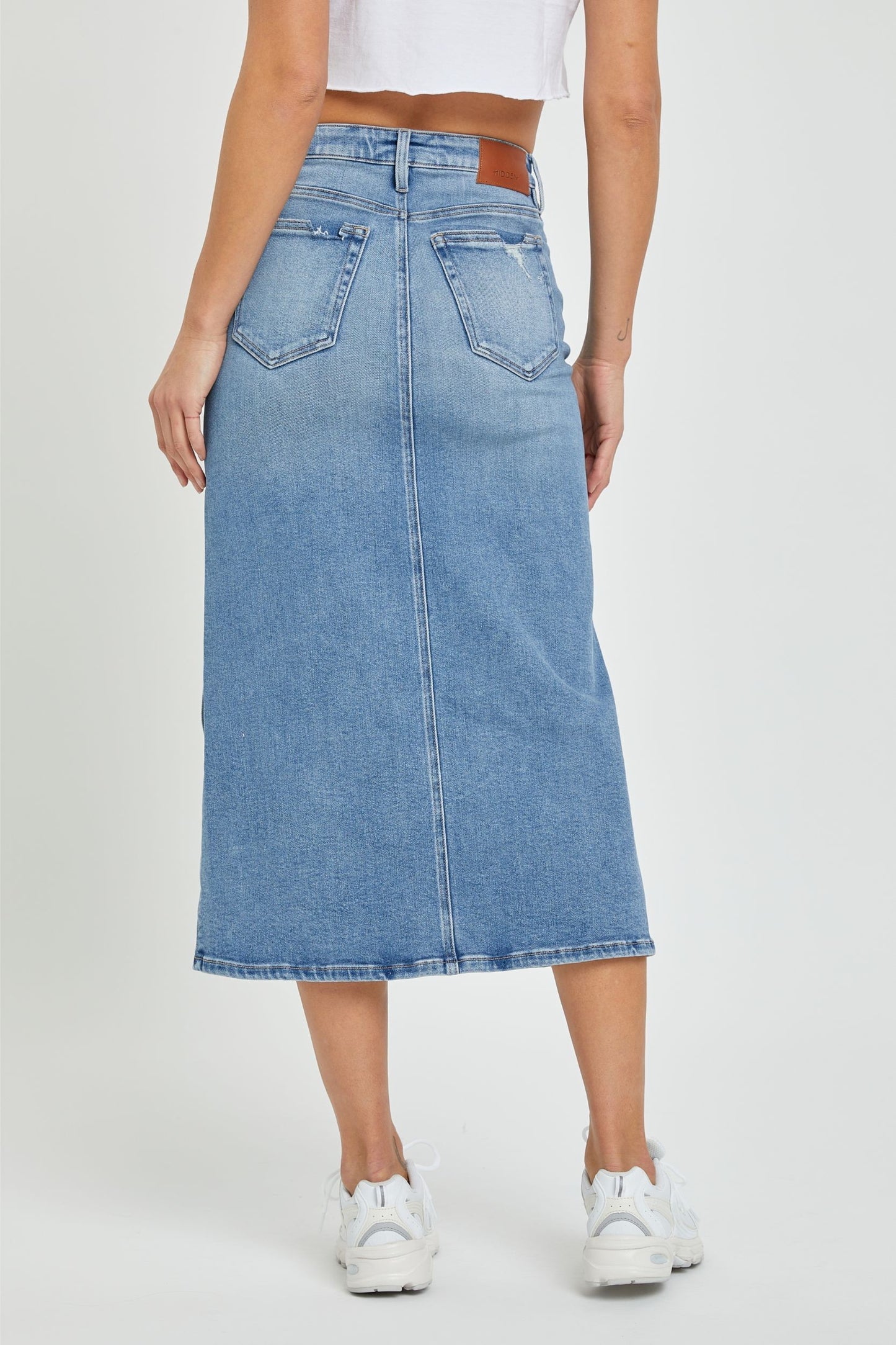 Peyton Midi Denim Skirt by Hidden