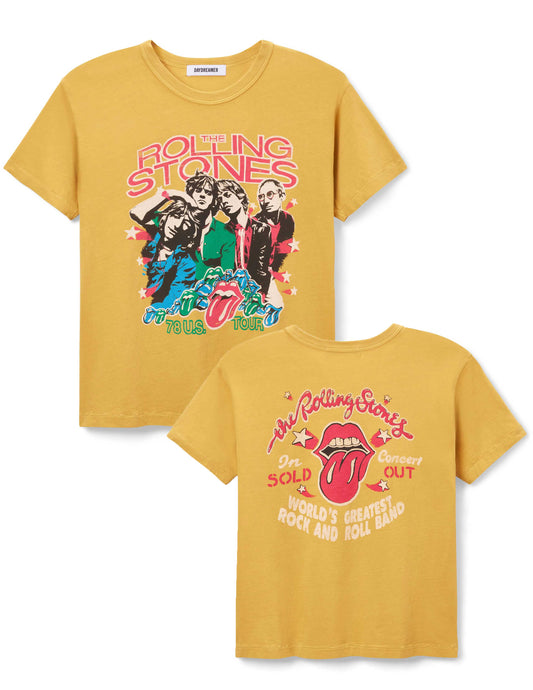 ROLLING STONES 78 US TOUR RINGER TEE IN GOLDEN DAZE