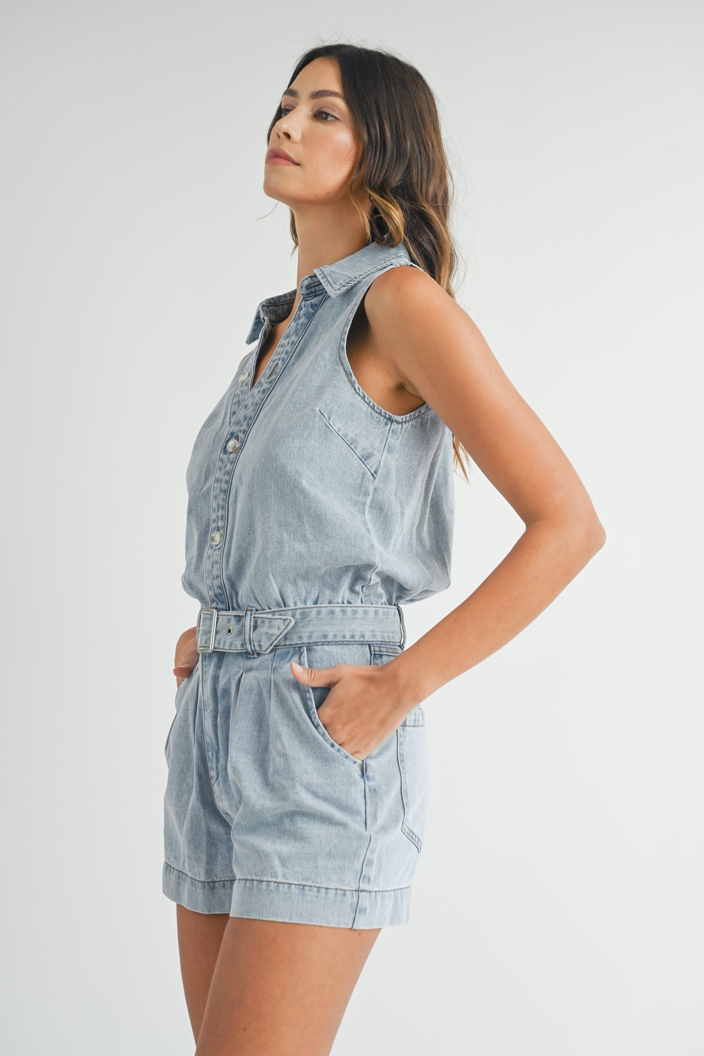 Cassandra Denim Romper