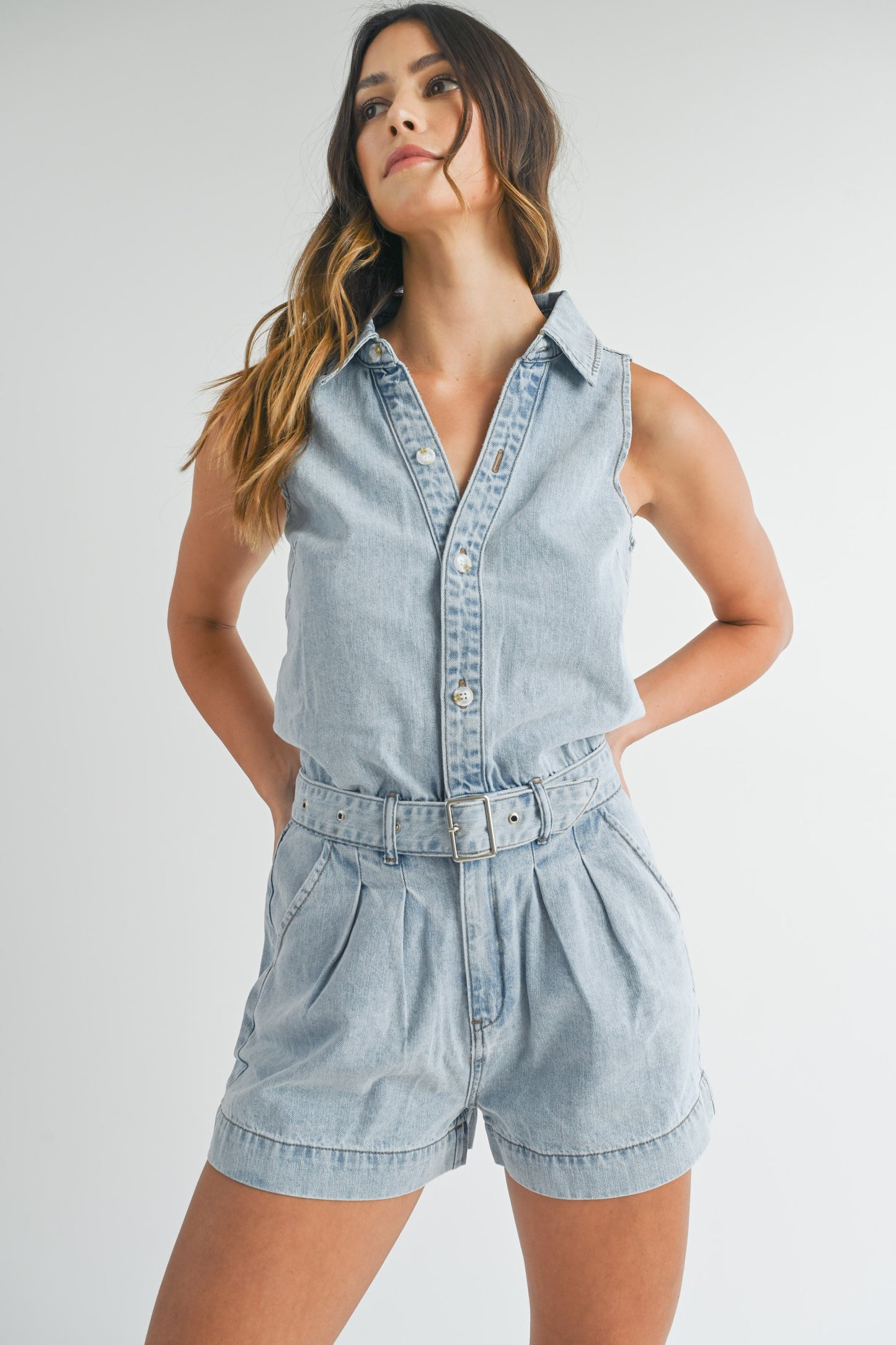 Cassandra Denim Romper