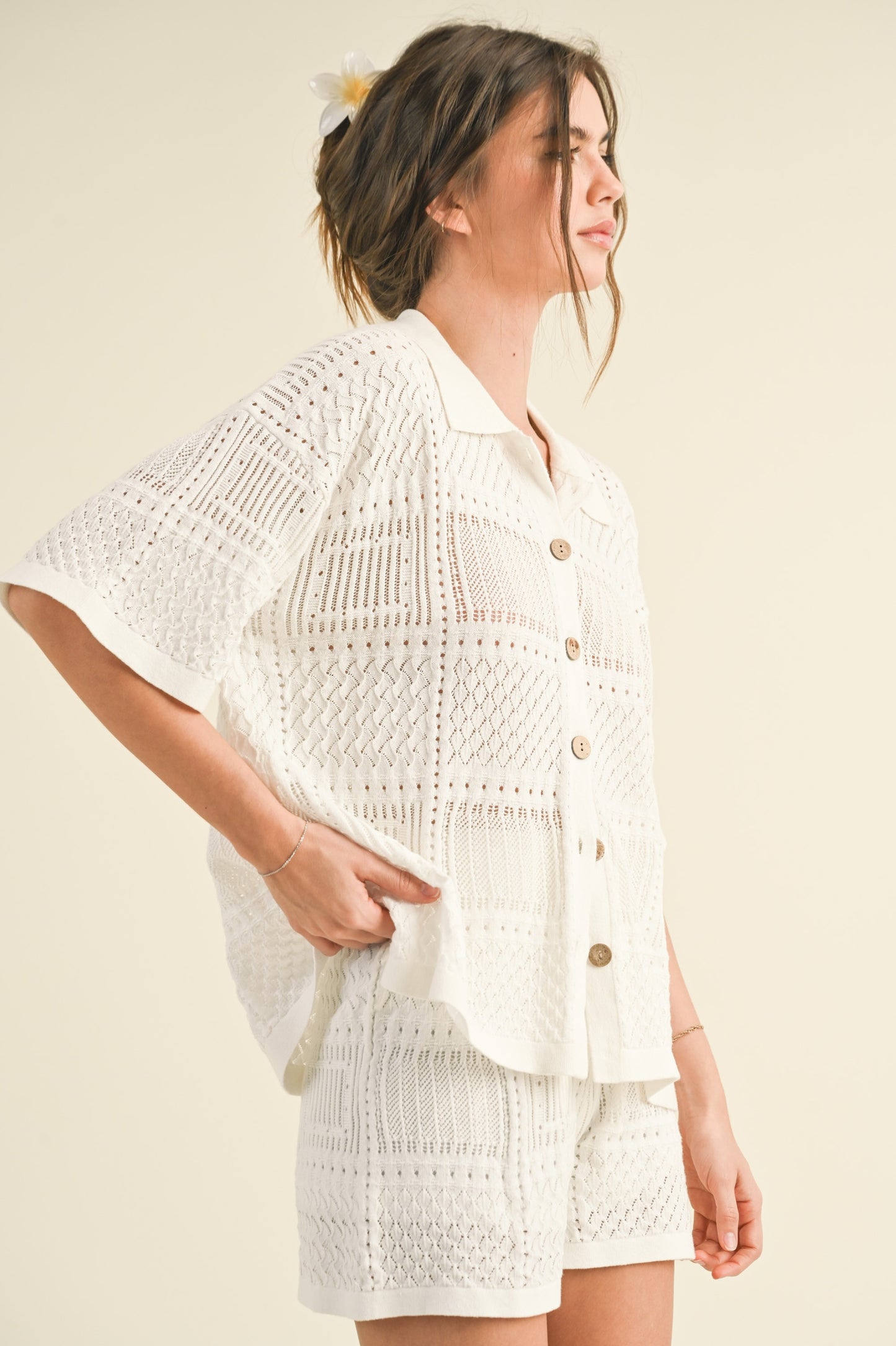 Lagoon Knit Woven Top