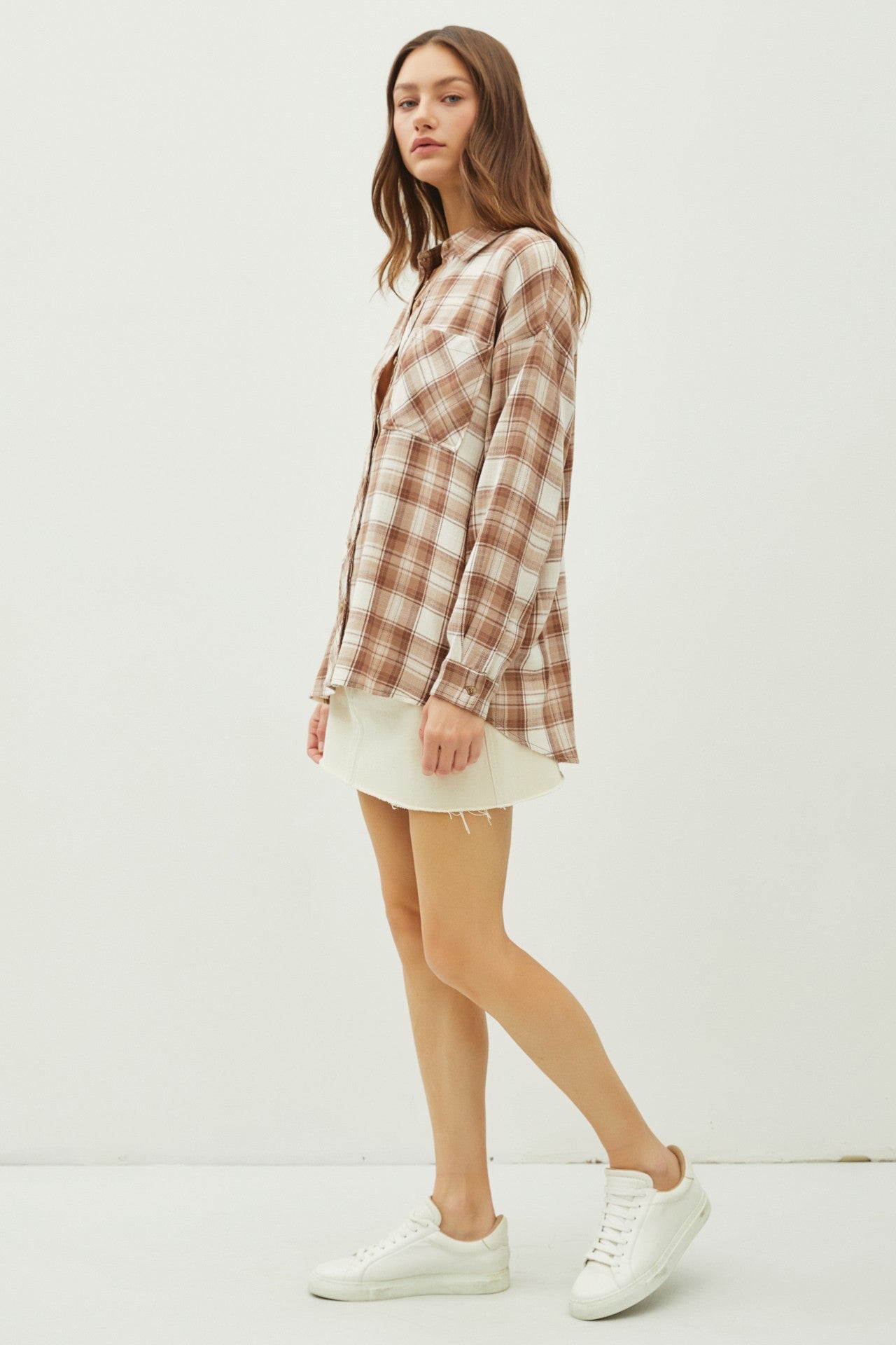 Juliette Oversize Flannel Long Sleeve Top