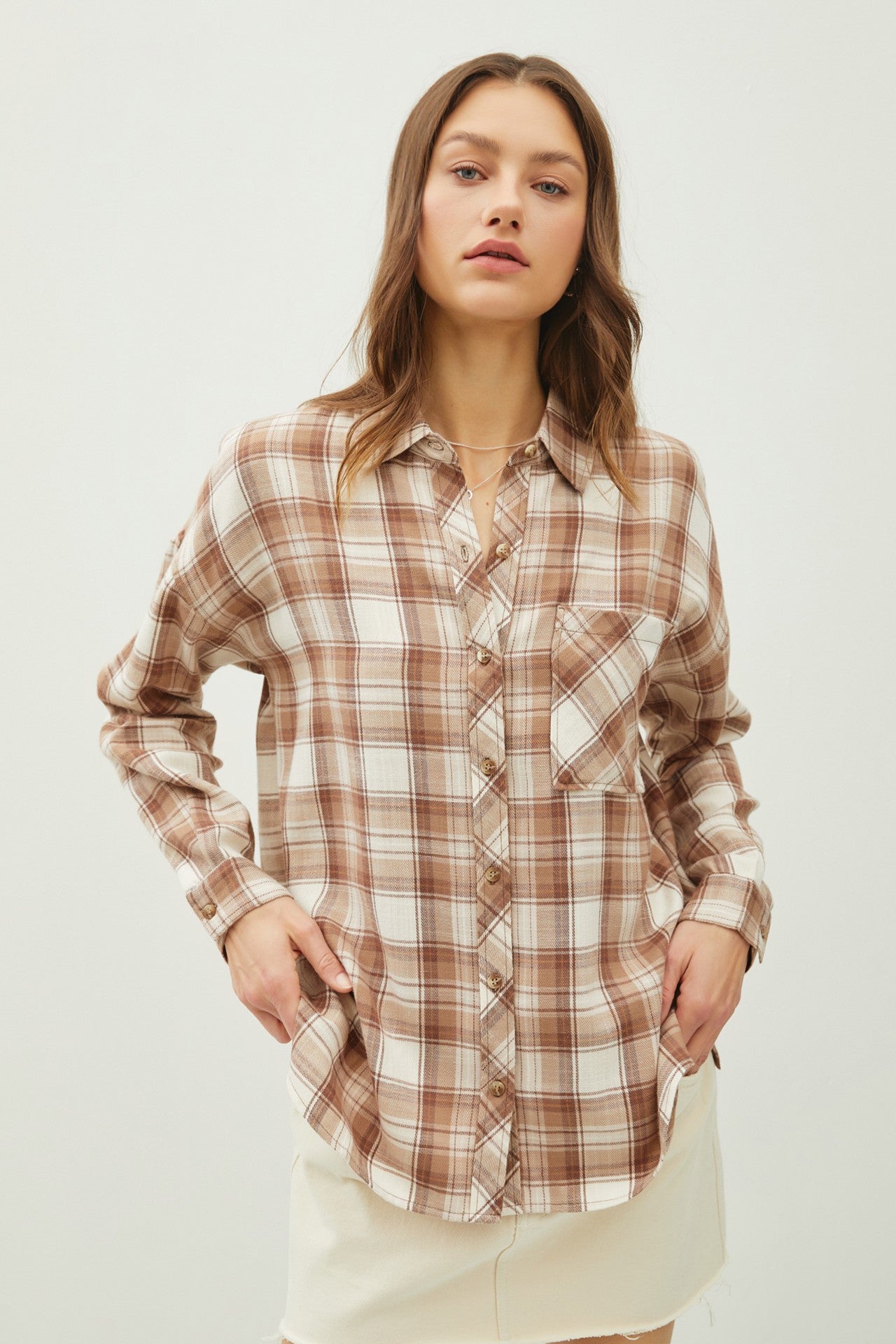 Juliette Oversize Flannel Long Sleeve Top