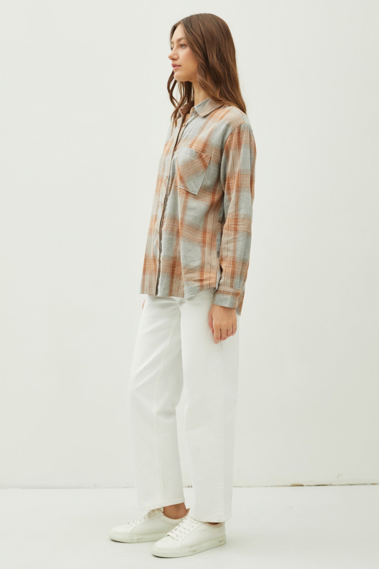 Juliette Oversize Flannel Long Sleeve Top