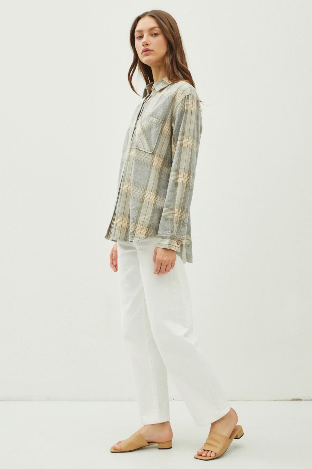 Juliette Oversize Flannel Long Sleeve Top