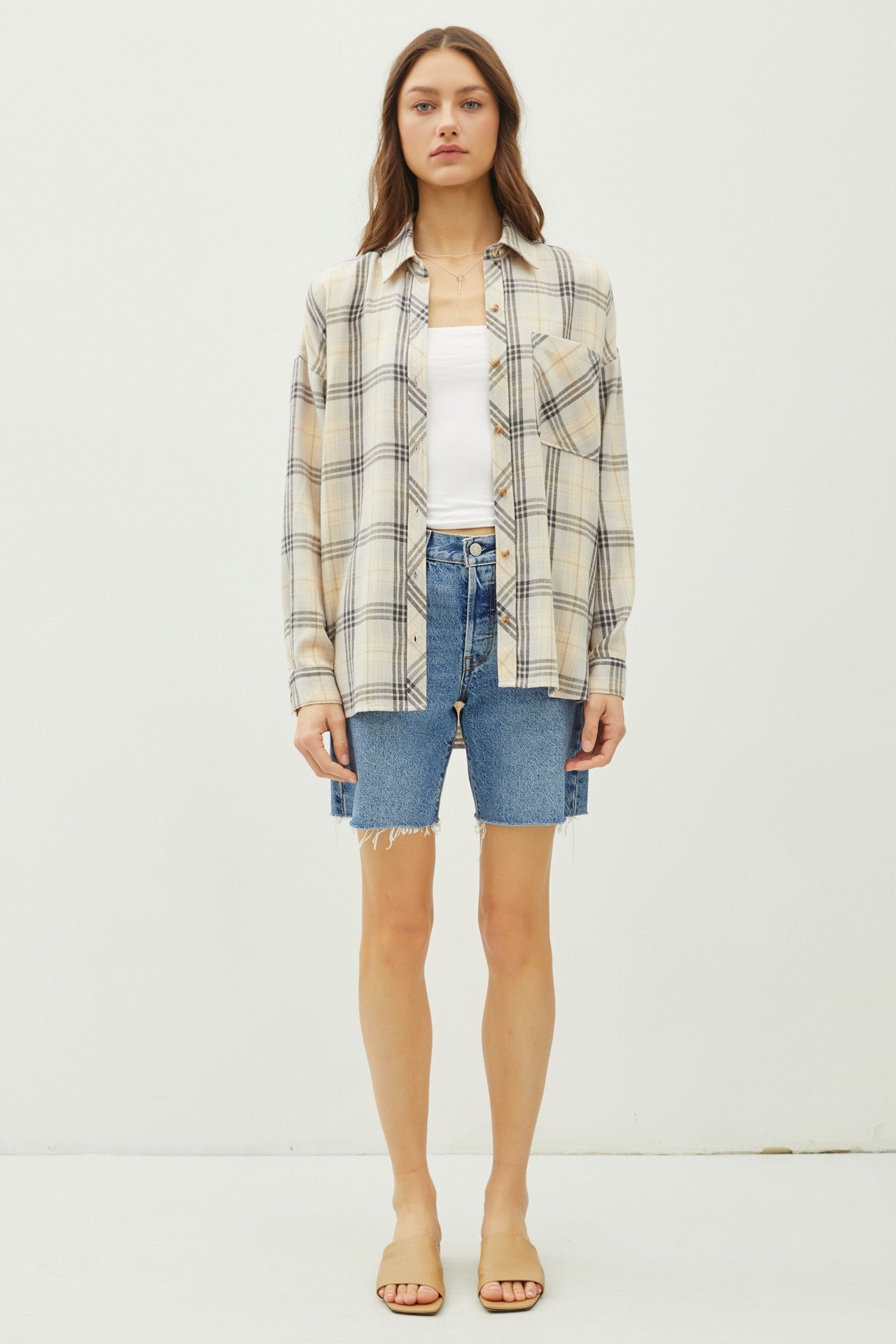 Juliette Oversize Flannel Long Sleeve Top