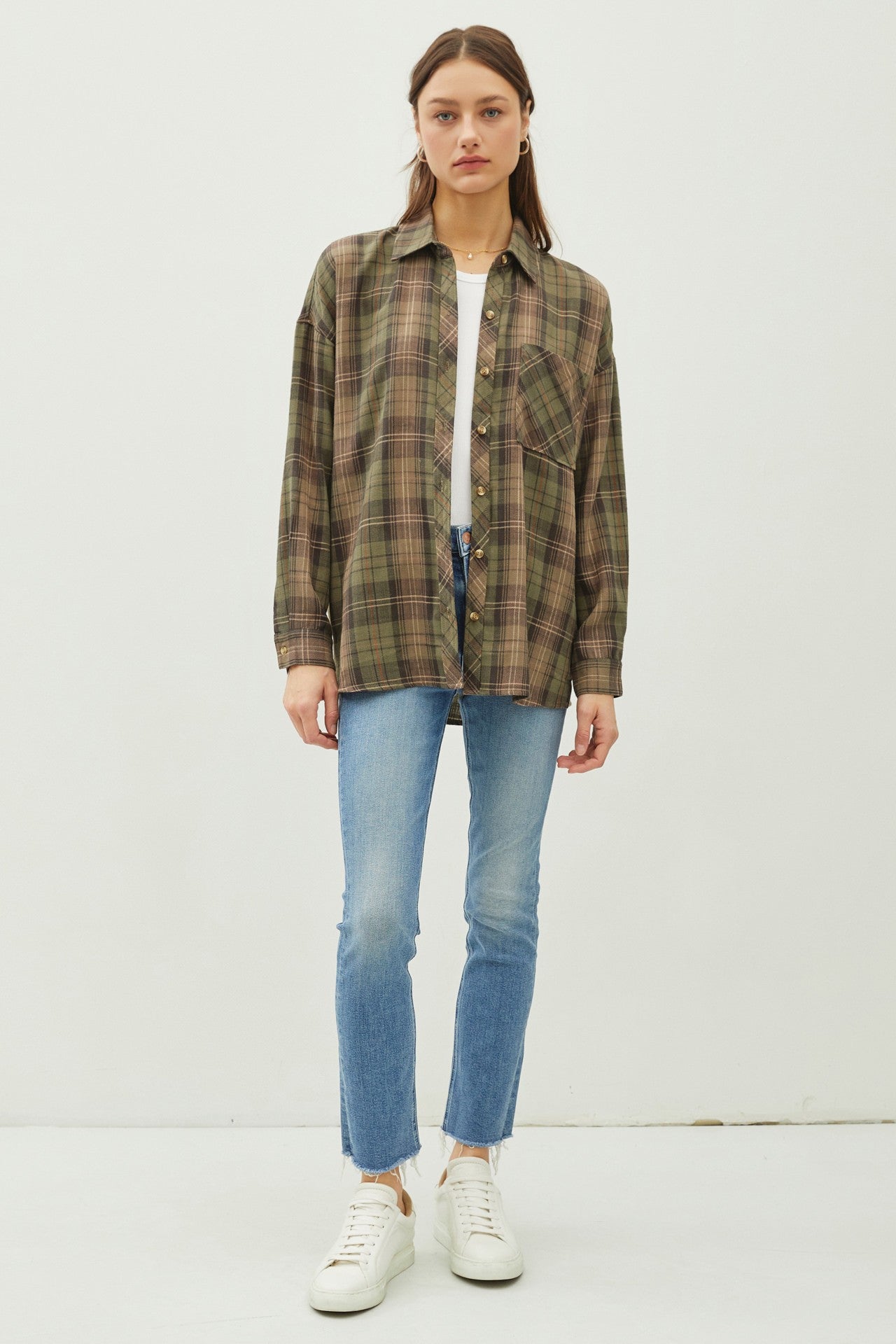 Juliette Oversize Flannel Long Sleeve Top