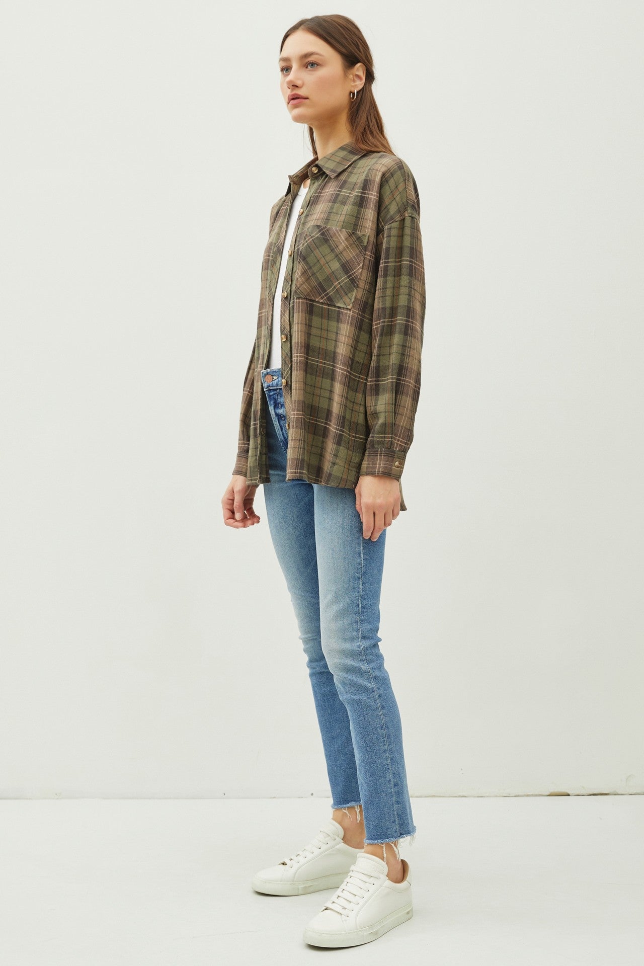 Juliette Oversize Flannel Long Sleeve Top