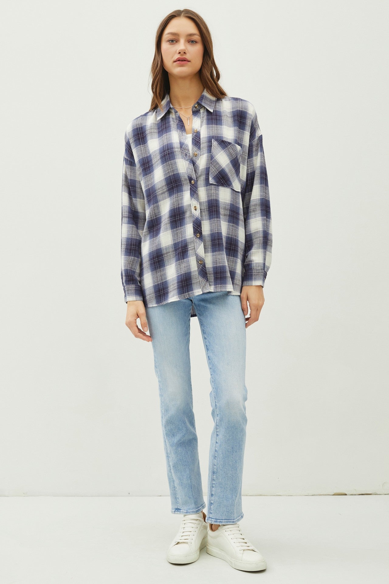 Juliette Oversize Flannel Long Sleeve Top