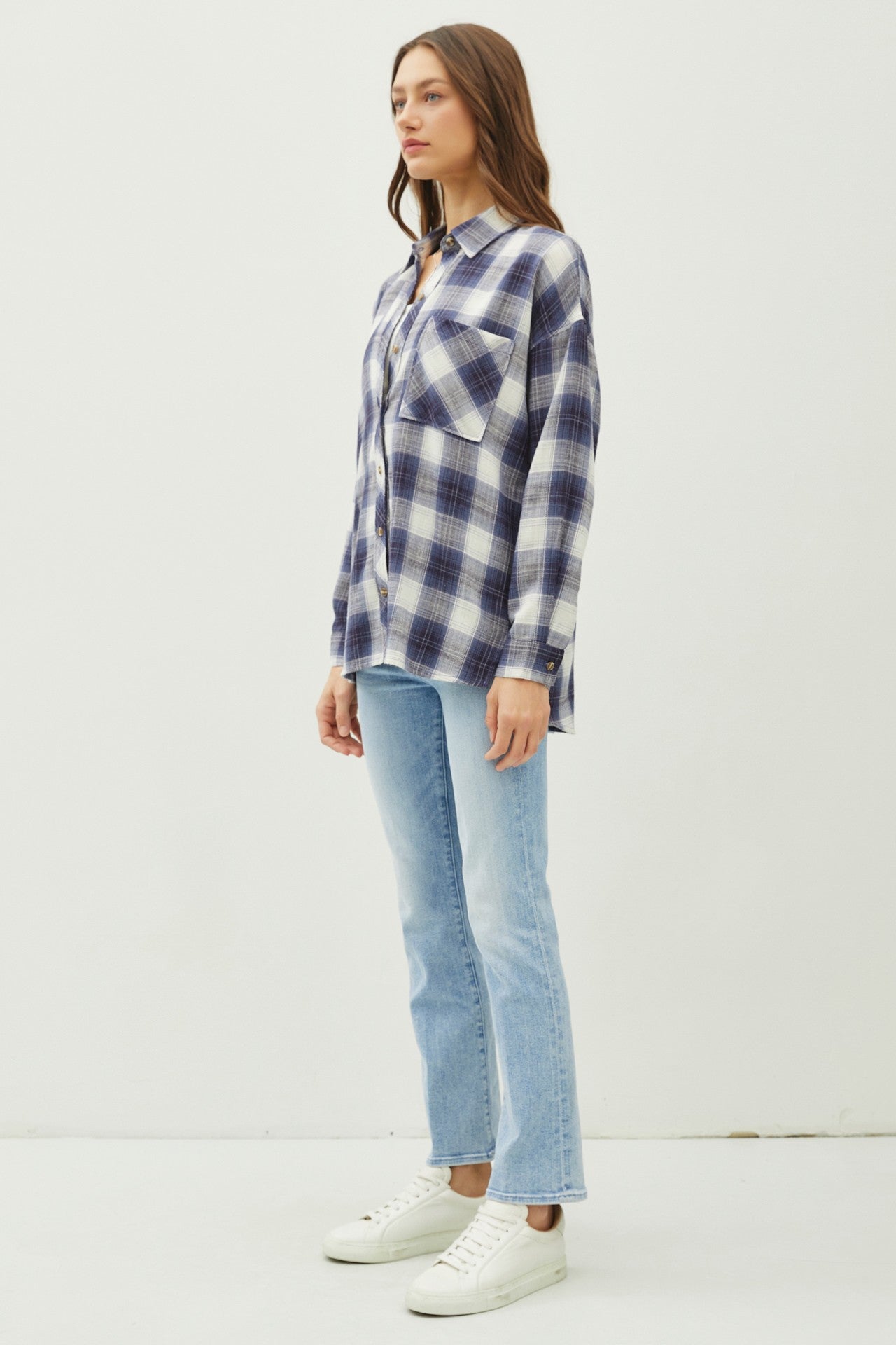 Juliette Oversize Flannel Long Sleeve Top