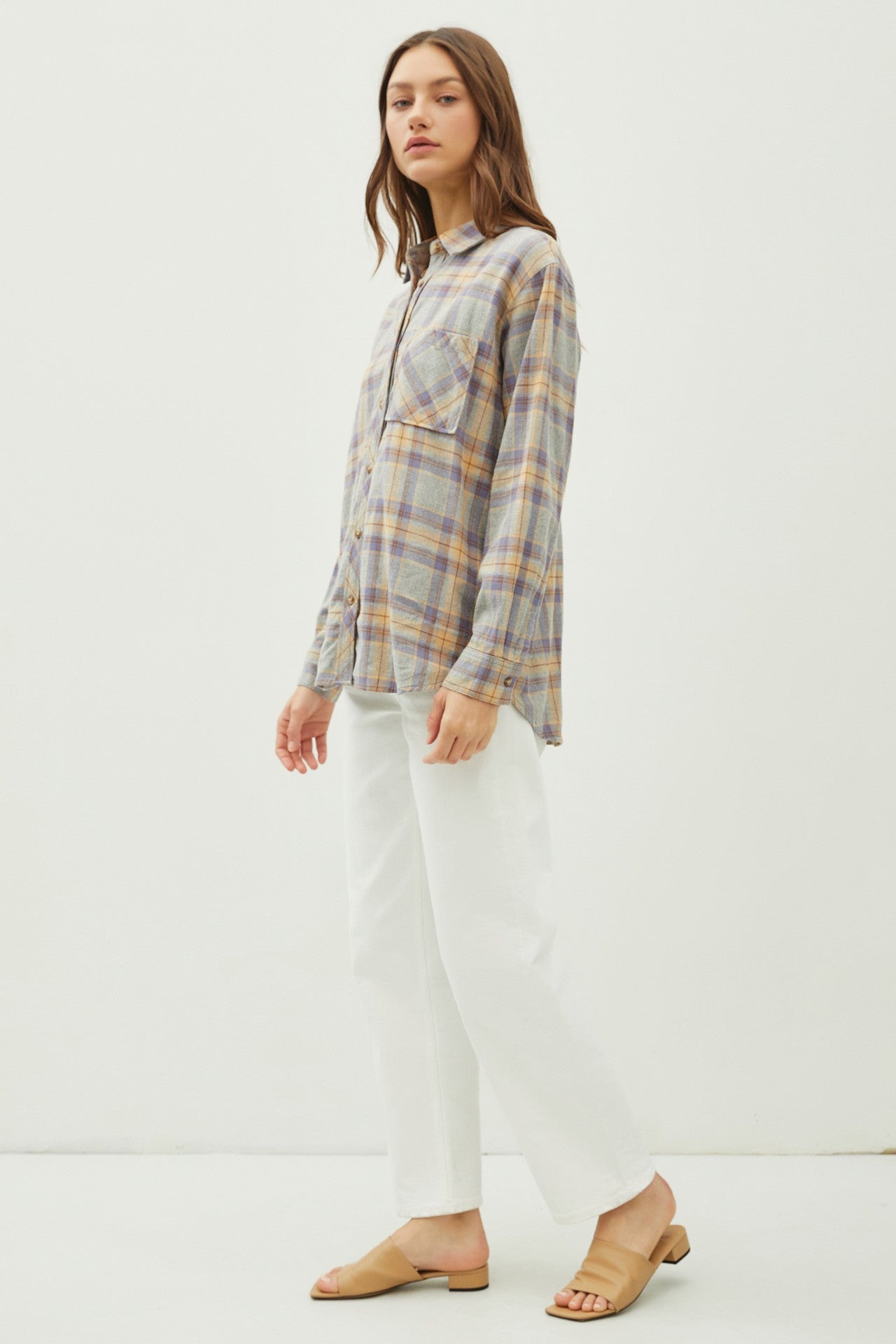 Juliette Oversize Flannel Long Sleeve Top