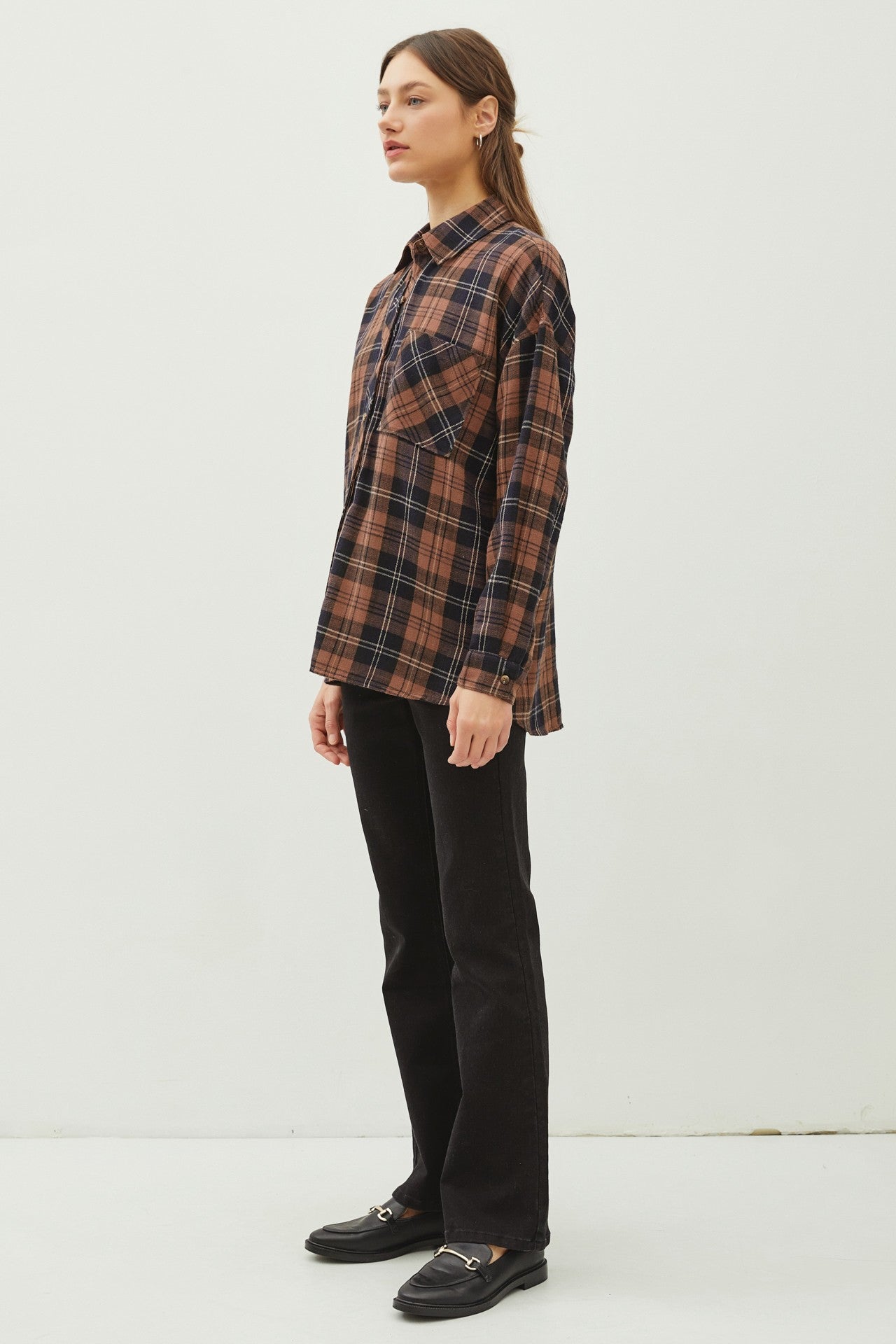 Juliette Oversize Flannel Long Sleeve Top