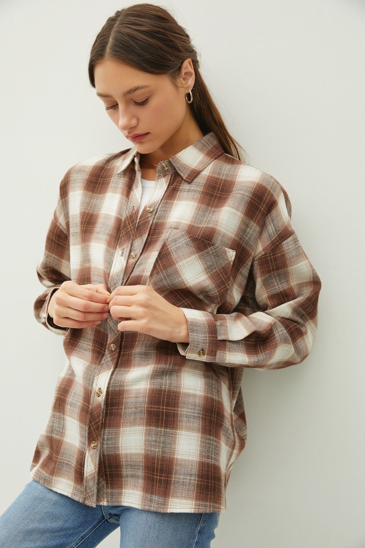 Juliette Oversize Flannel Long Sleeve Top