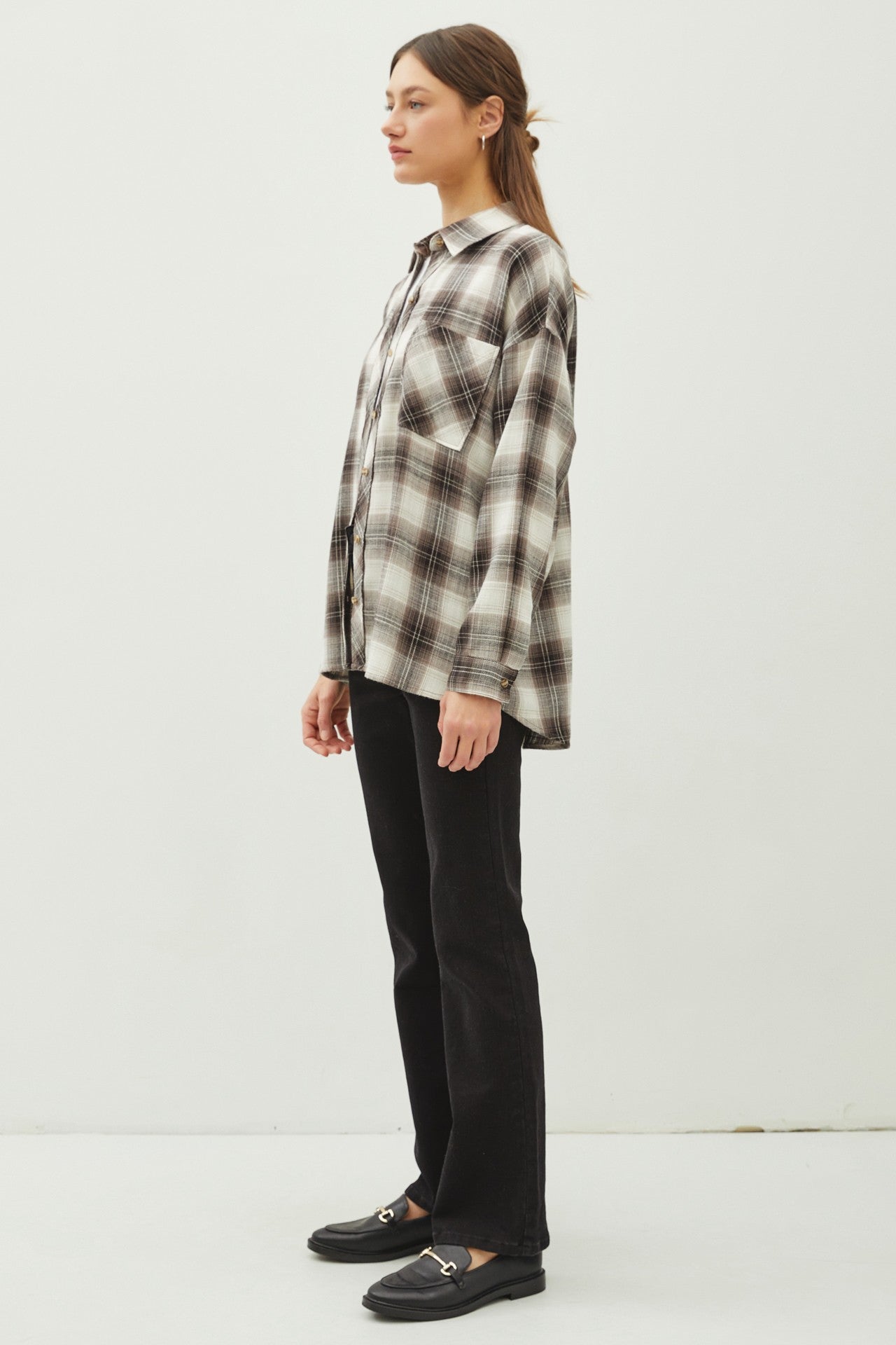 Juliette Oversize Flannel Long Sleeve Top