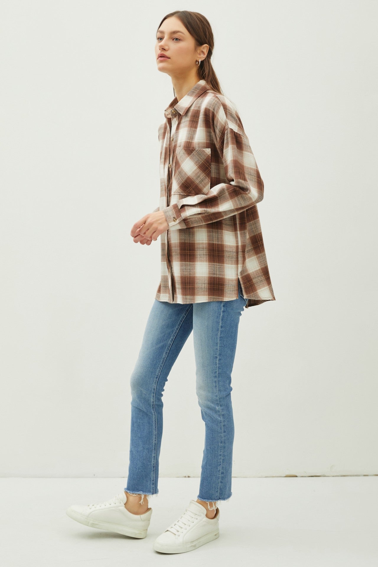 Juliette Oversize Flannel Long Sleeve Top