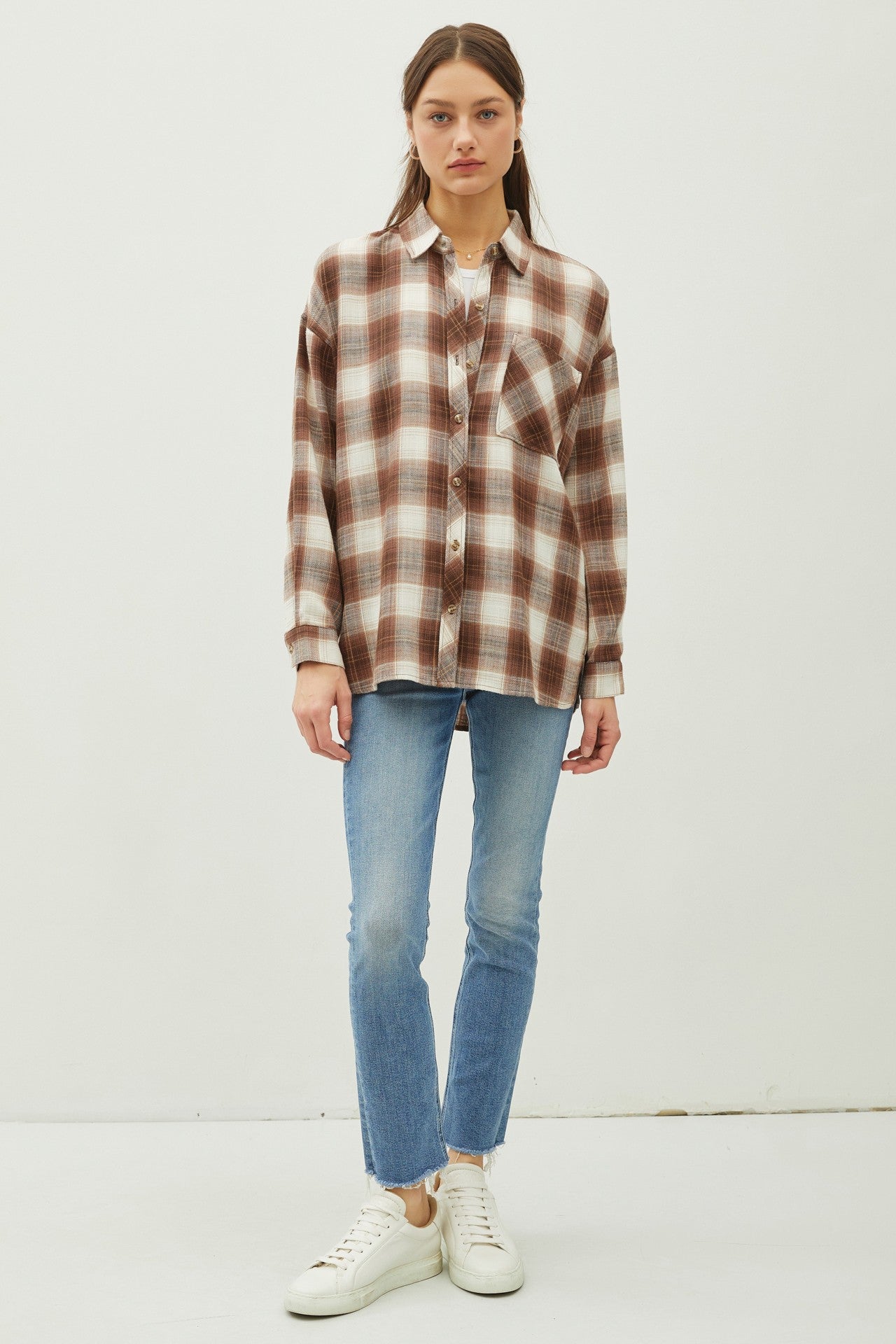 Juliette Oversize Flannel Long Sleeve Top