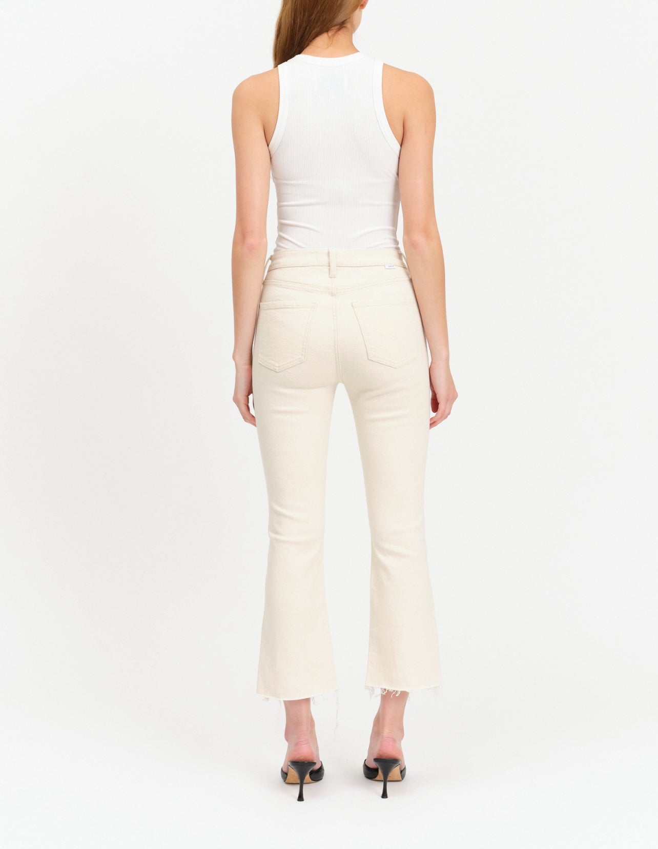 Shy Girl Crop Flare in Raw Cut By Daze Denim