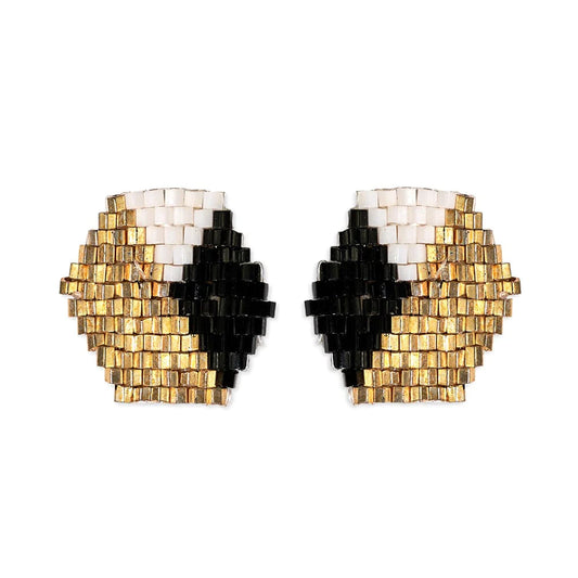 Casey Hexagon Post Beaded Earrings