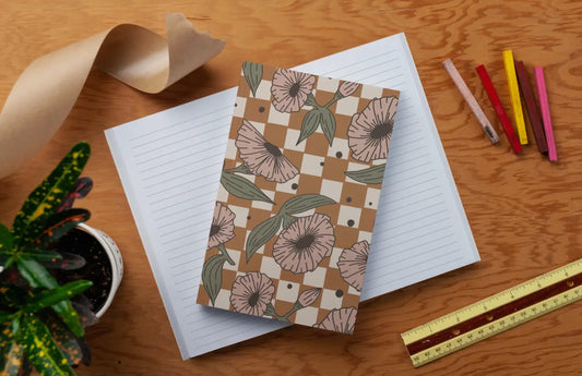 Checks and Flowers Classic Layflat Journal Notebook