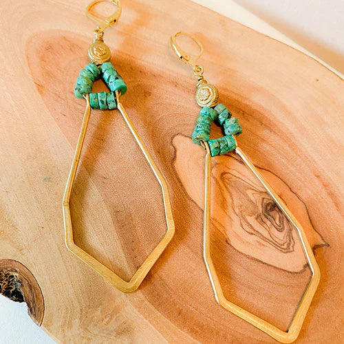 Anuli: African Turquoise Diamond Earring