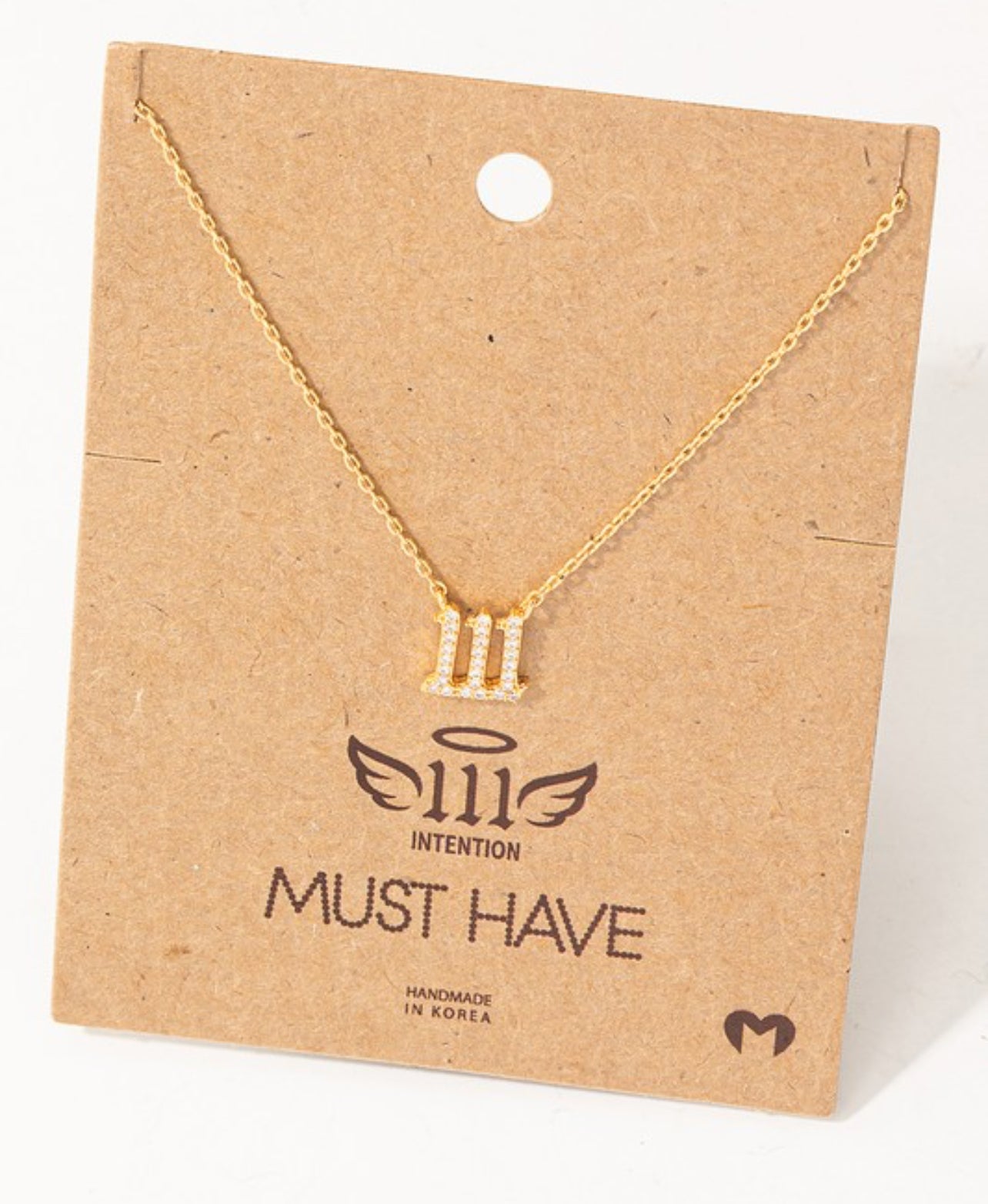 Pave 111 Angel Number Pendant Necklace