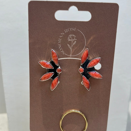 Half Flower Coral Earring