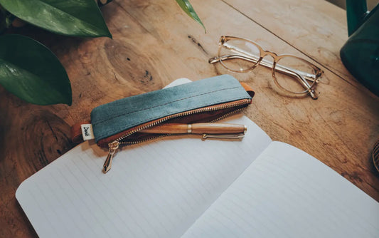 Denim Distressed Blue Notebook Pouch