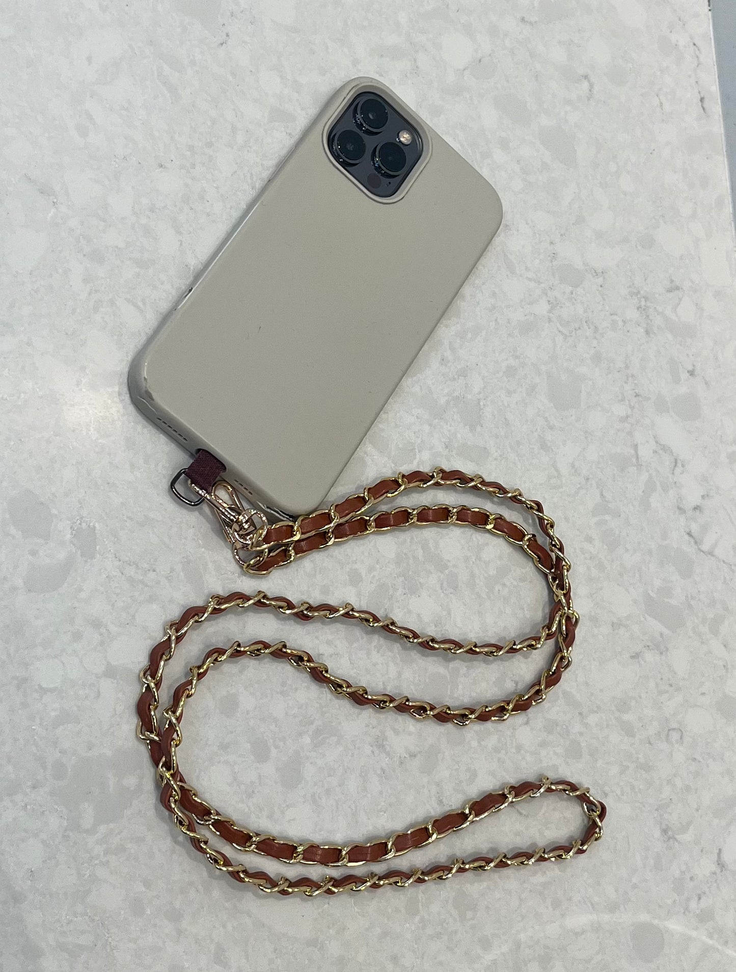 Leather Braided Chain Cellphone Crossbody