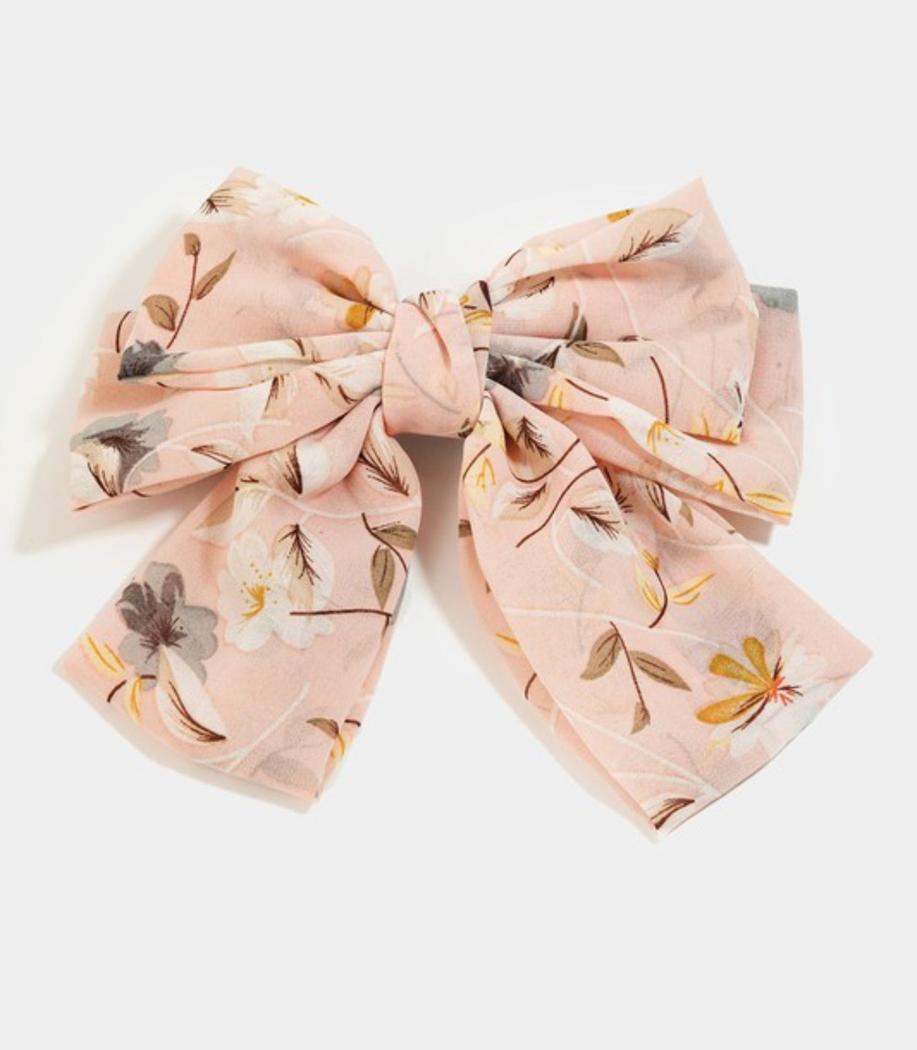 Flower Print Ribbon Bow Hair Clip