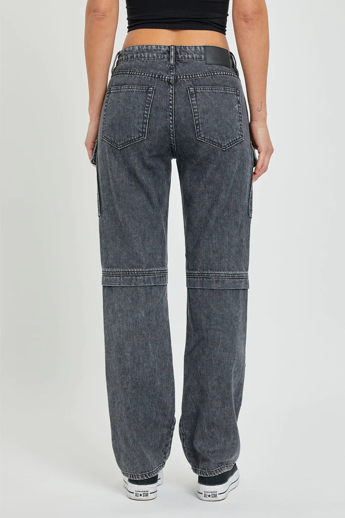 Tracey Double Cargo Charcoal Jean by Hidden