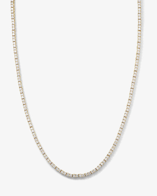 Baby Heiress Tennis Necklace Gold|White Diamondettes