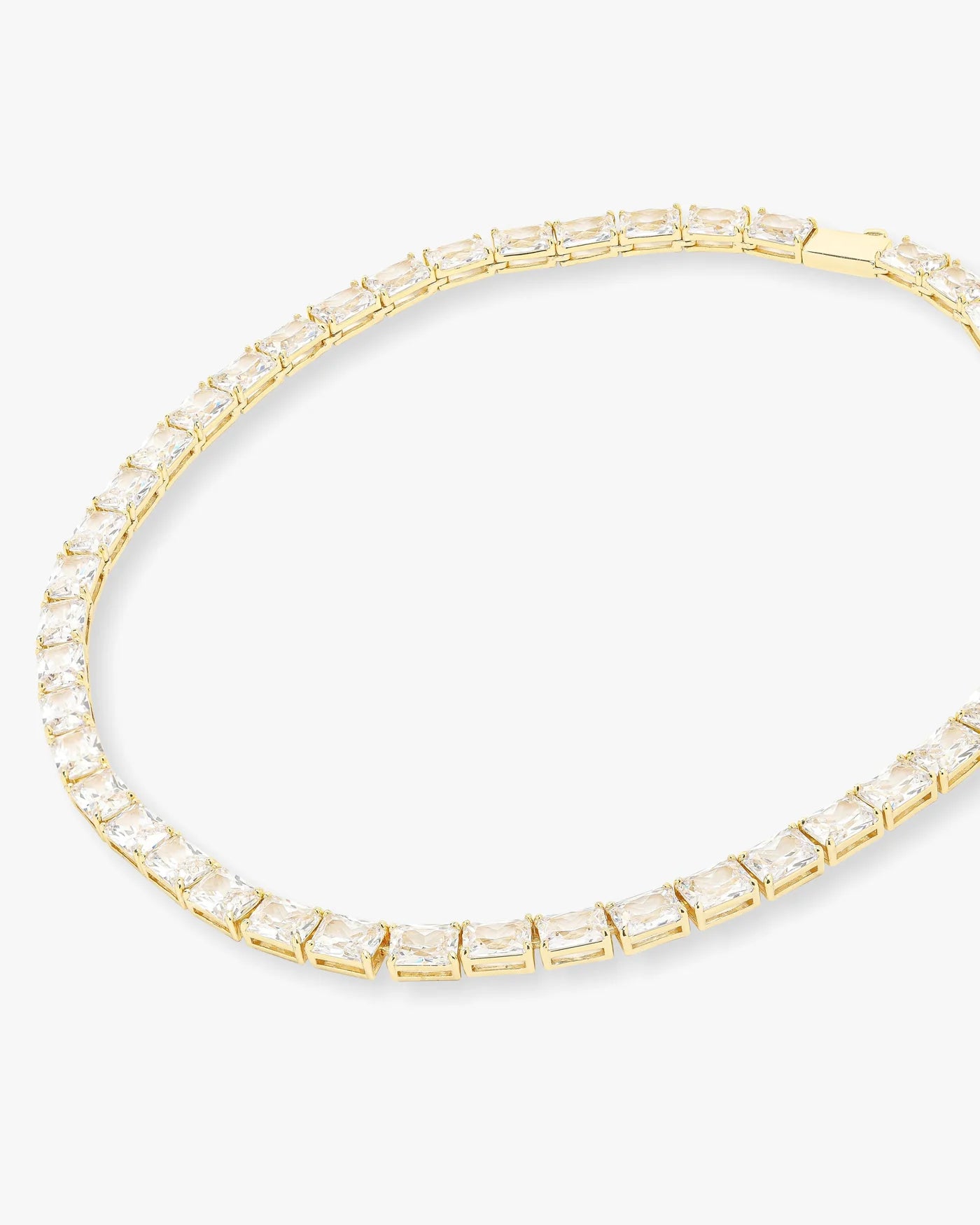 Grand Slam Tennis Necklace 16" Gold|White Diamondettes