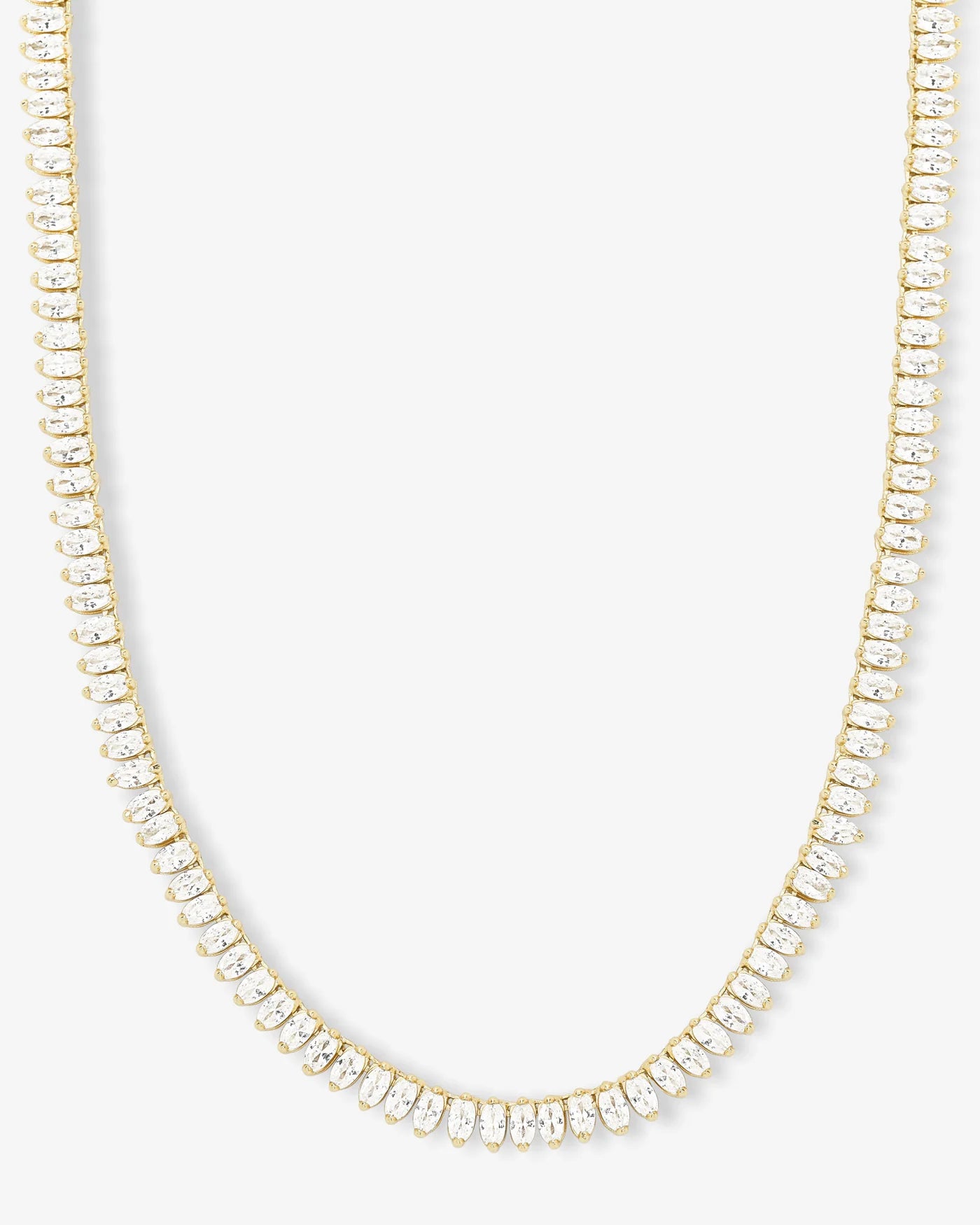 Baby "She's So Fine" Tennis Necklace 16" Gold|White Diamondettes