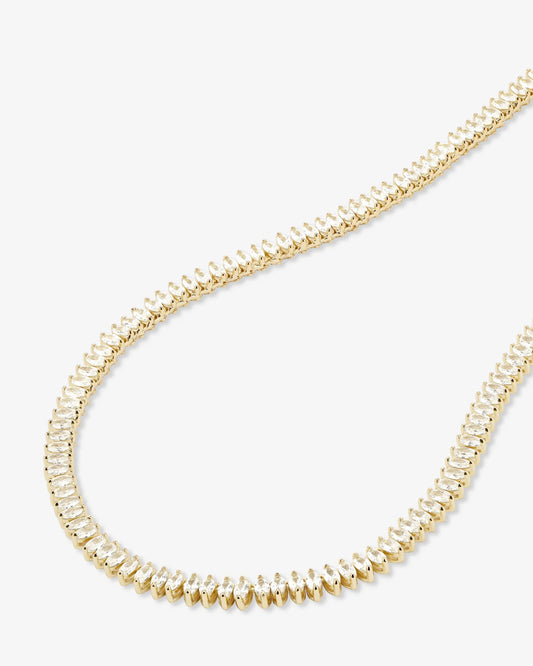 Baby "She's So Fine" Tennis Necklace 16" Gold|White Diamondettes