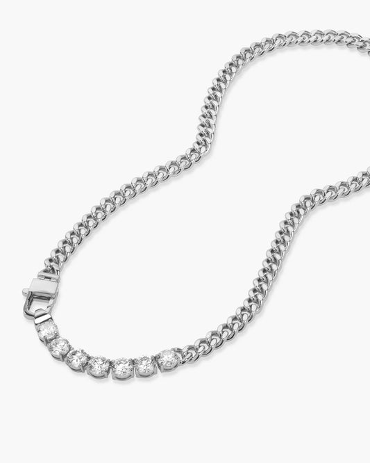 Julian Loves Diamonds Necklace 18" Silver|White Diamondettes