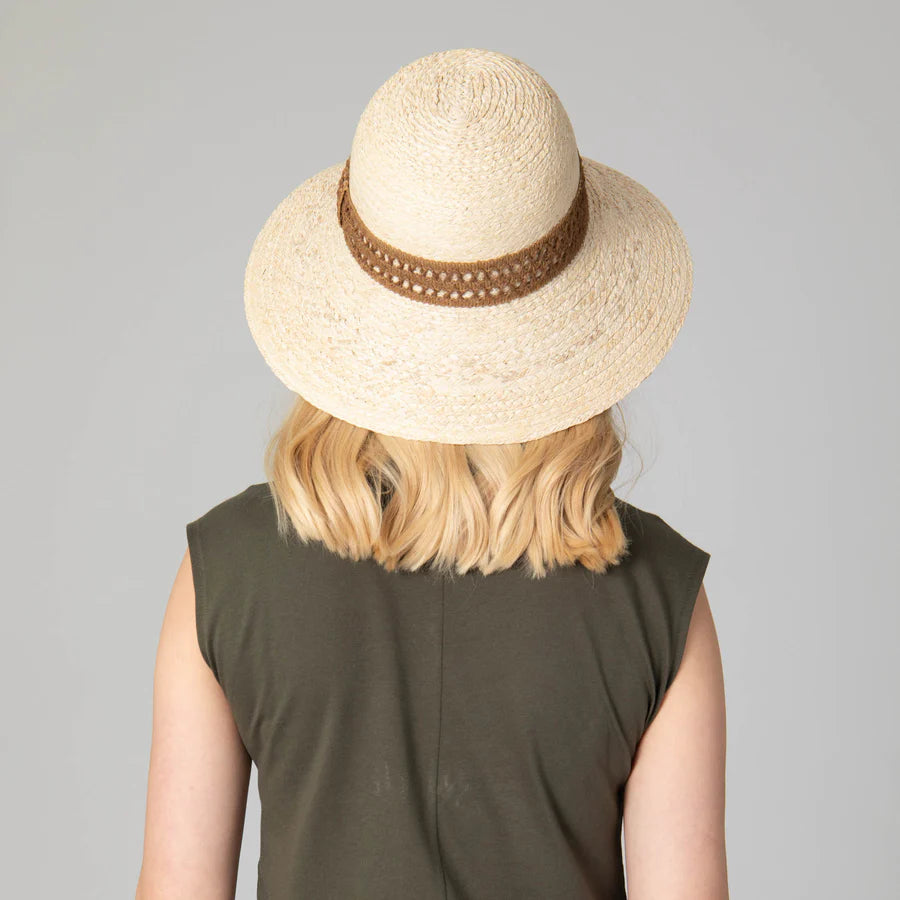 Waterfront Women's Raffia Braided Bucket Sun Hat