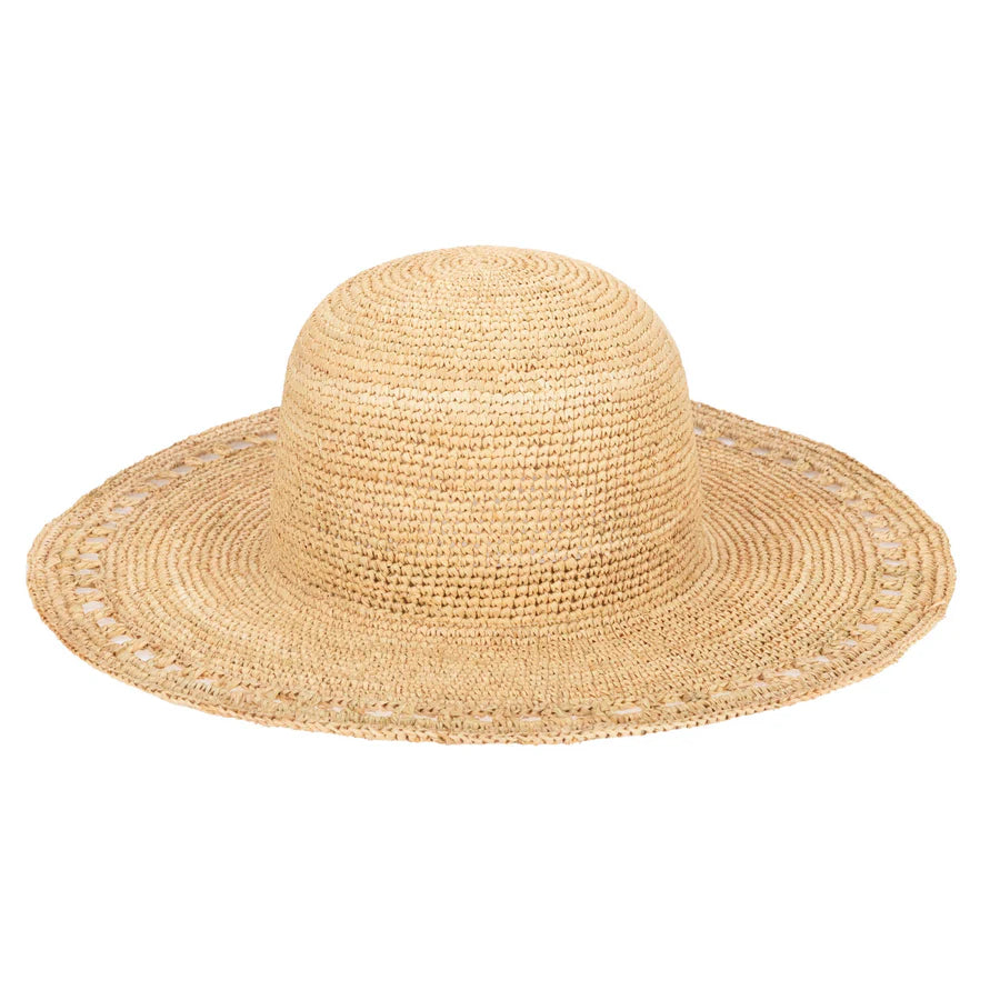 Isla - Women's Raffia Round Crown Floppy