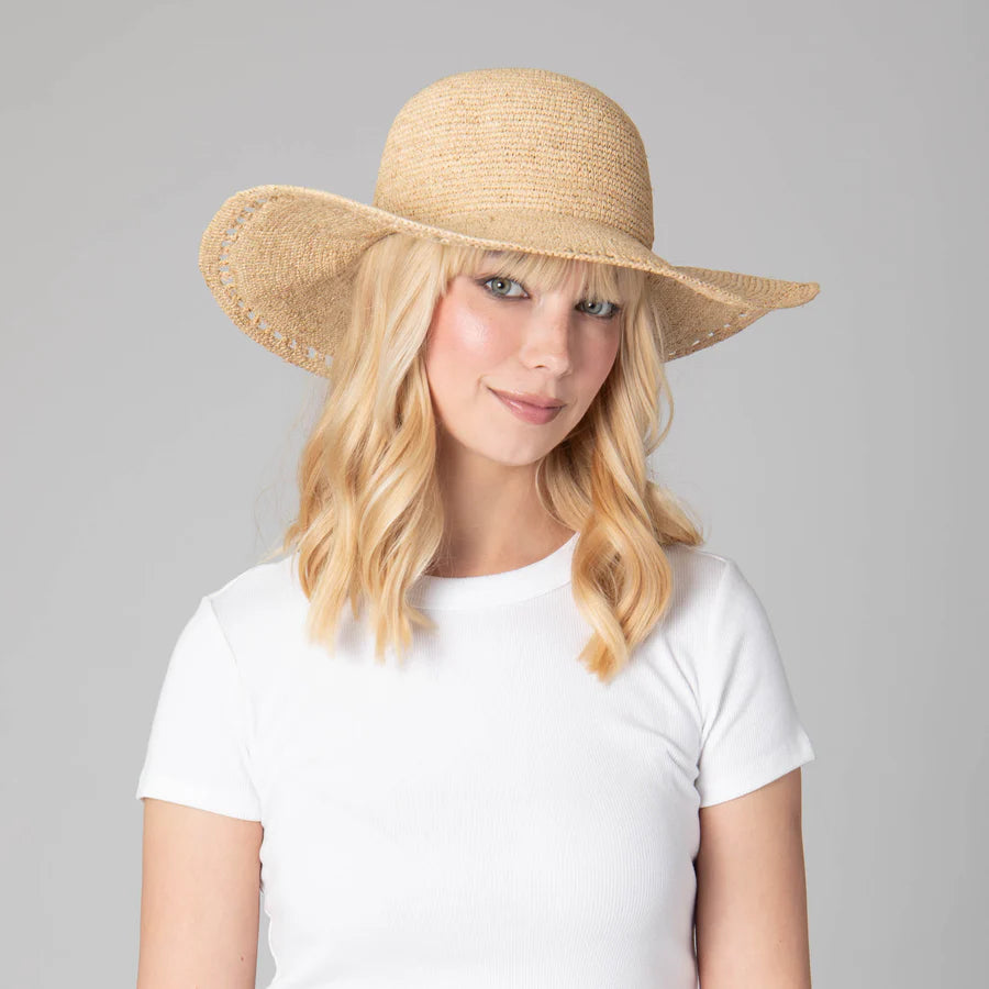 Isla - Women's Raffia Round Crown Floppy