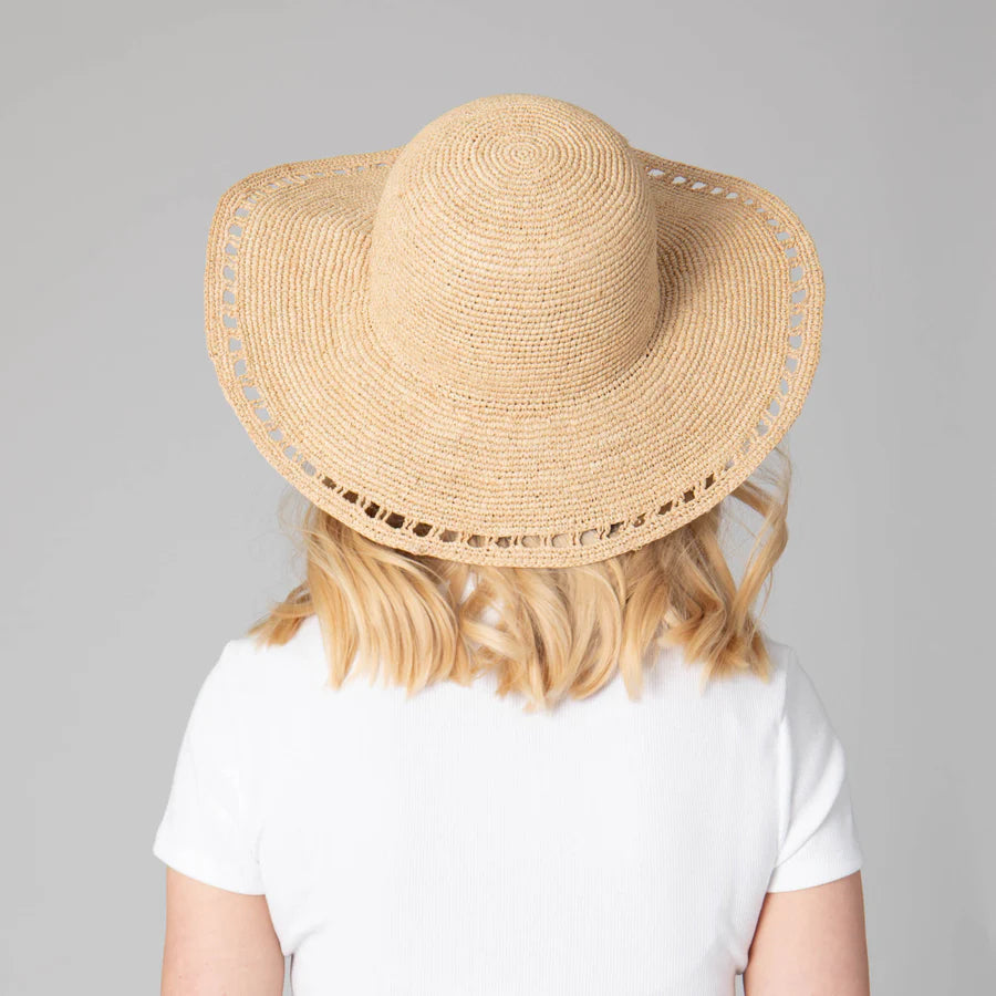 Isla - Women's Raffia Round Crown Floppy