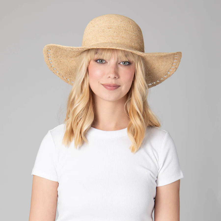 Isla - Women's Raffia Round Crown Floppy