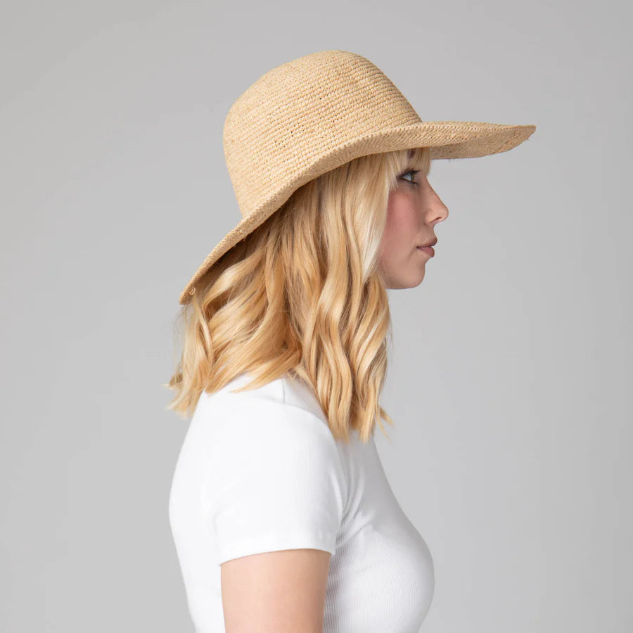 Isla - Women's Raffia Round Crown Floppy