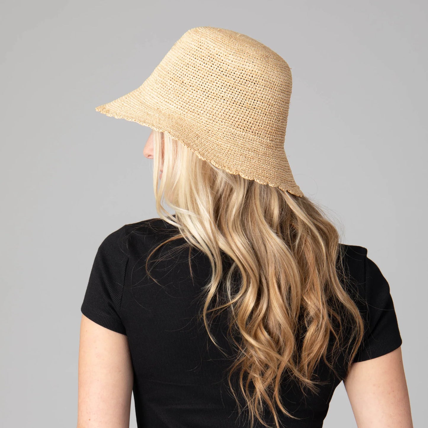 Sand Dollar - Hand Crochet Bucket Hat with Scalloped Brim