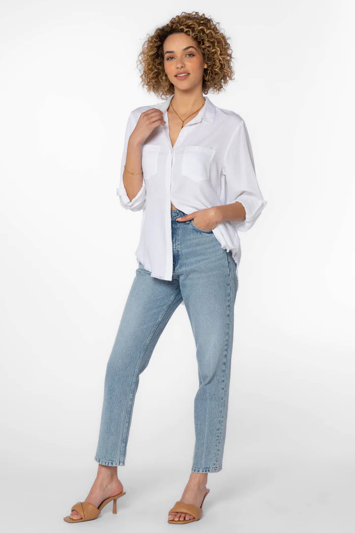 Riley Frayed Hem Button-Up Shirt