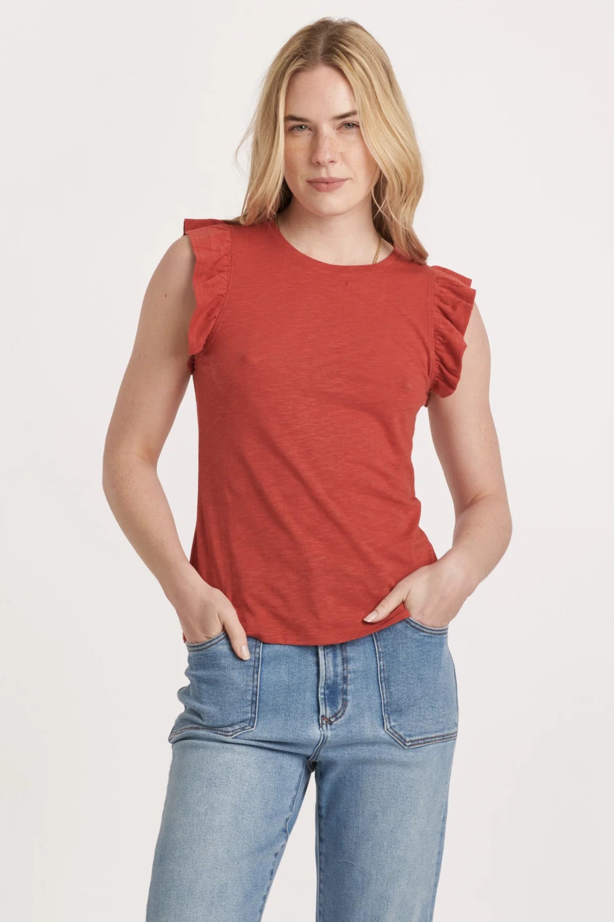 Tessa Ruffle Trimmed Top