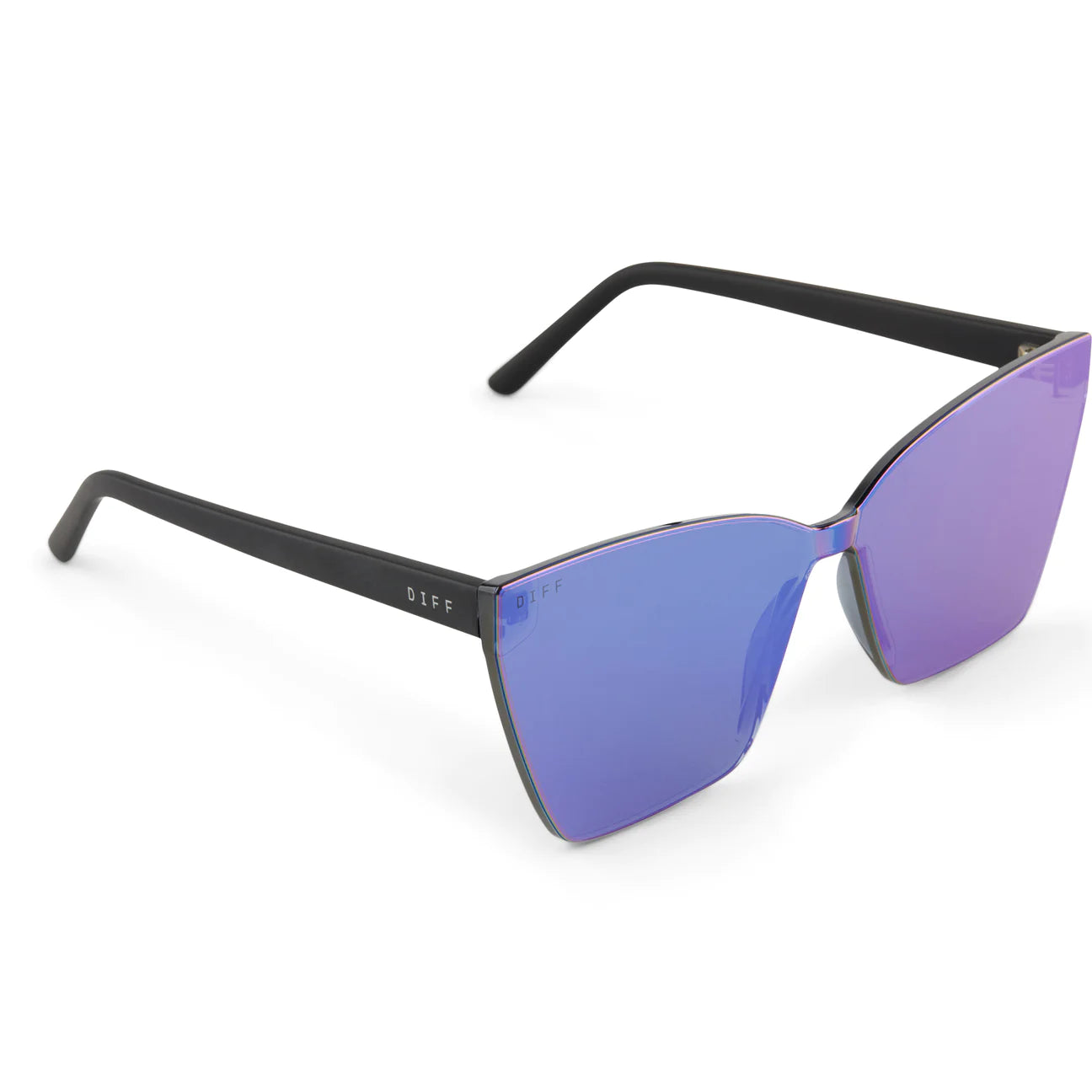 Goldie Matte Black Purple Mirror Sunglasses