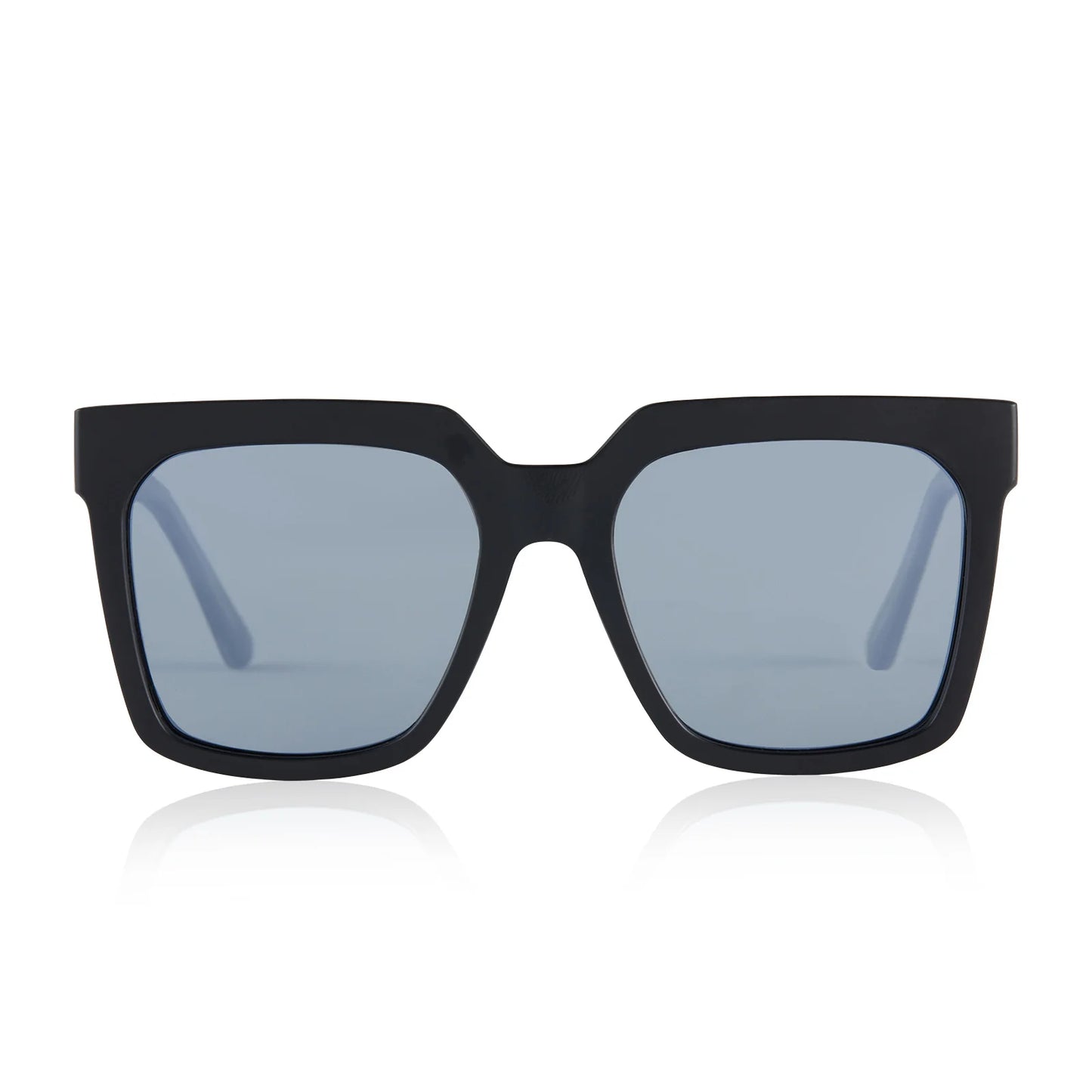 topanga matte black silver mirror sunglasses