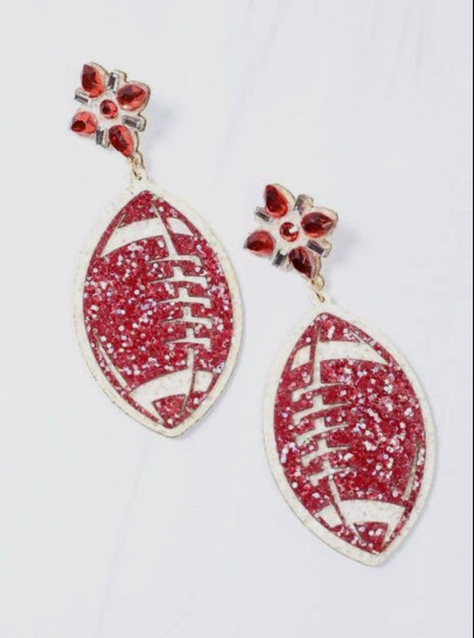 Fields Glitter Football Earring